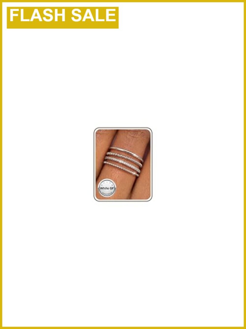 14K Gold Plated Stackable Rings for Women, 4 Pc Thin Stacking Ring Set